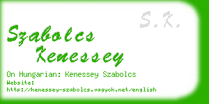 szabolcs kenessey business card